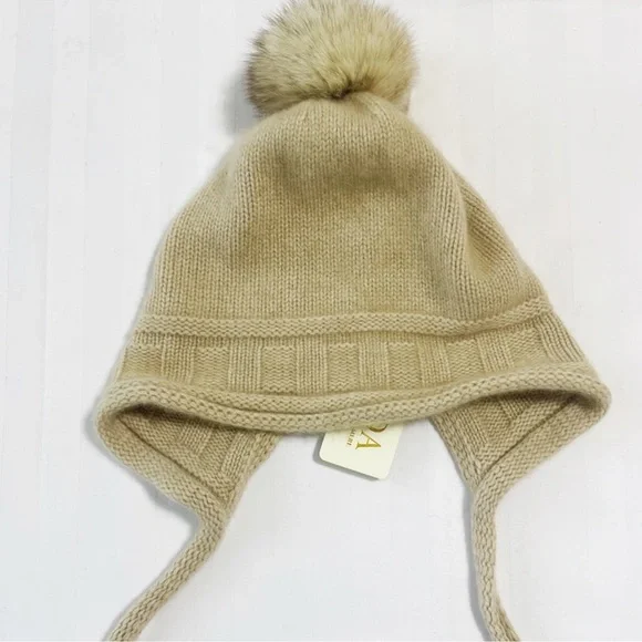 NWOT Cashmere Pom-Pom Beanie NWOT Cashmere Pom-Pom Beanie - avconcontrols.com main image 2